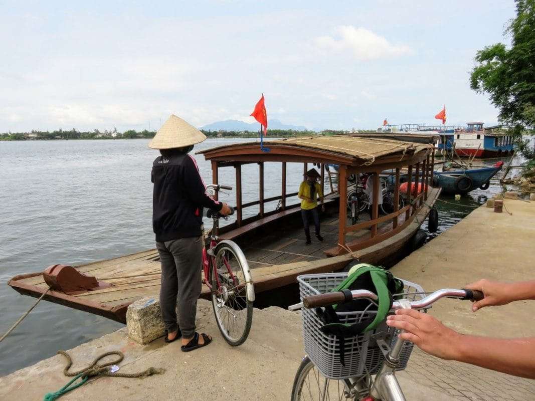 Hoi An bicycle tour on a local ferry