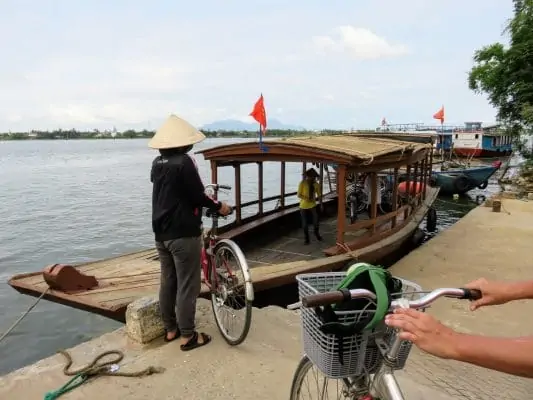 Hoi An bicycle tour on a local ferry