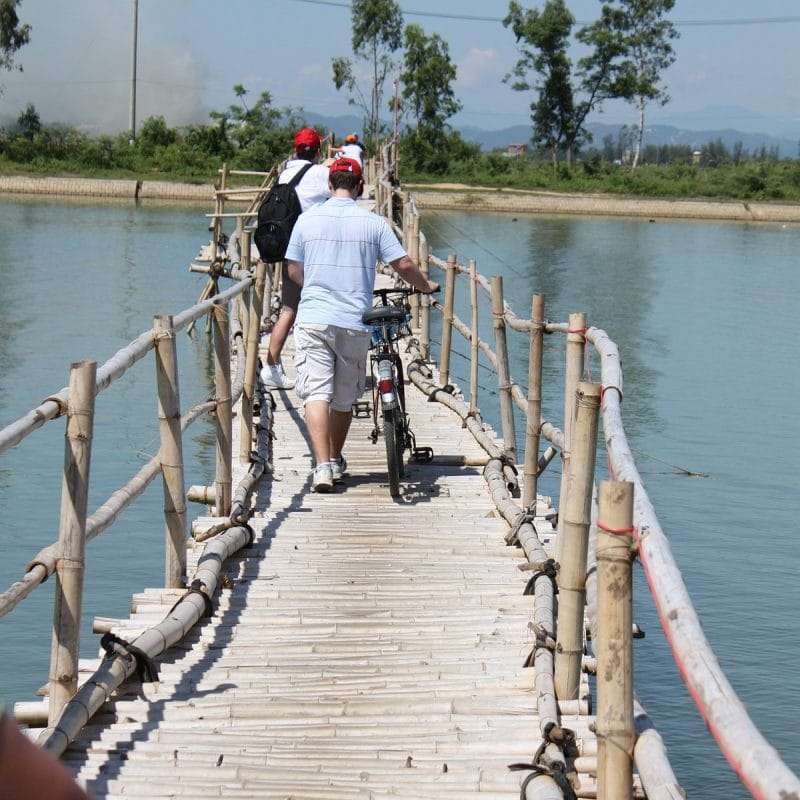 Mountain biking on countryside trails near Hoi An