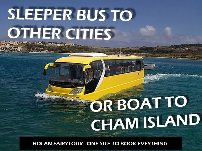 BUS BIKE BOAT IN HOI AN - HOI AN FAIRY TOUR - Bus from Da Nang to Hoi An